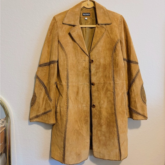 Vintage Y2K XOXO Women's Brown Suede Blazer - Picture 7 of 10